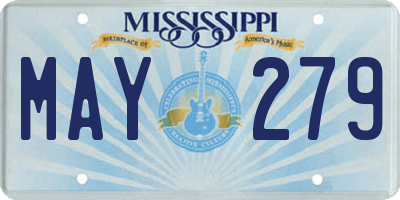 MS license plate MAY279