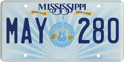 MS license plate MAY280