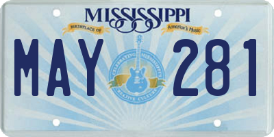 MS license plate MAY281