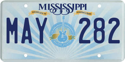 MS license plate MAY282