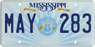 MS license plate MAY283