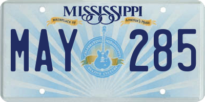 MS license plate MAY285