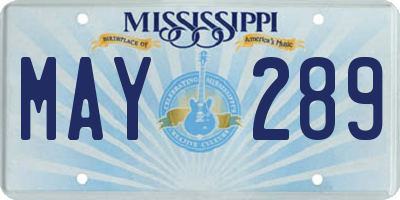 MS license plate MAY289