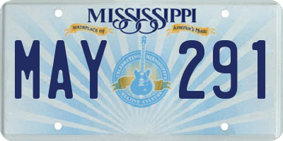 MS license plate MAY291