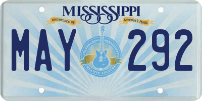 MS license plate MAY292