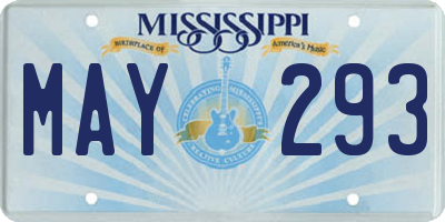 MS license plate MAY293