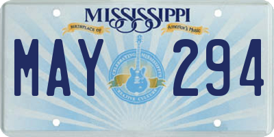 MS license plate MAY294