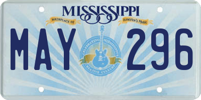 MS license plate MAY296