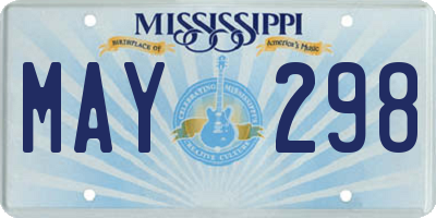 MS license plate MAY298