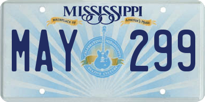 MS license plate MAY299