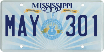MS license plate MAY301