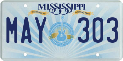 MS license plate MAY303