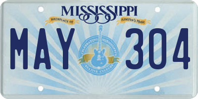 MS license plate MAY304