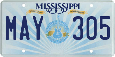 MS license plate MAY305