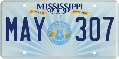 MS license plate MAY307