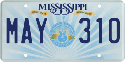 MS license plate MAY310