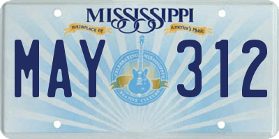 MS license plate MAY312