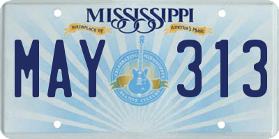 MS license plate MAY313