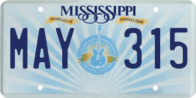 MS license plate MAY315