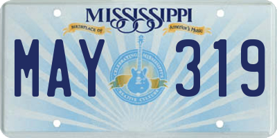 MS license plate MAY319