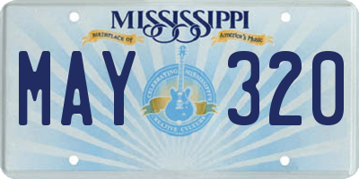 MS license plate MAY320