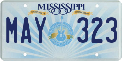 MS license plate MAY323