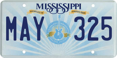 MS license plate MAY325