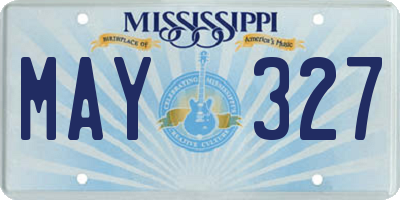 MS license plate MAY327