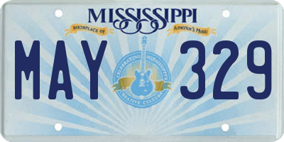 MS license plate MAY329