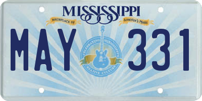 MS license plate MAY331