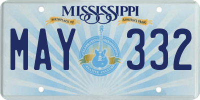 MS license plate MAY332