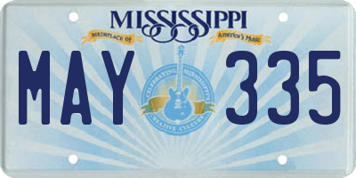 MS license plate MAY335