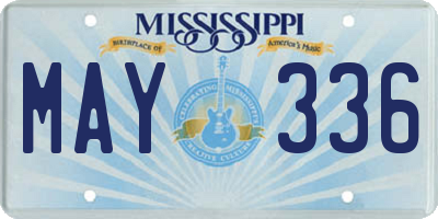MS license plate MAY336