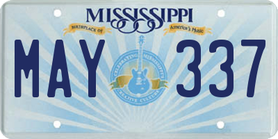 MS license plate MAY337