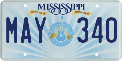 MS license plate MAY340