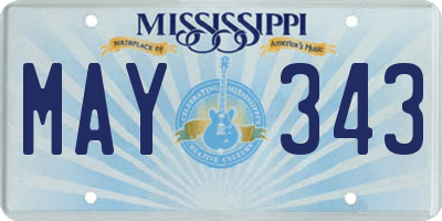 MS license plate MAY343