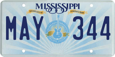 MS license plate MAY344