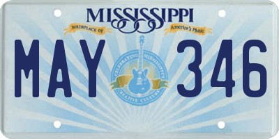 MS license plate MAY346