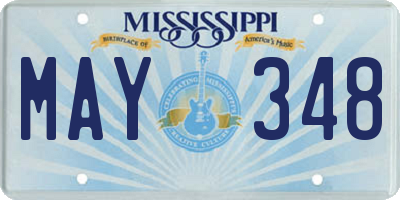 MS license plate MAY348