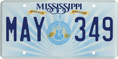 MS license plate MAY349