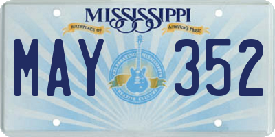 MS license plate MAY352