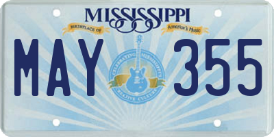MS license plate MAY355