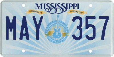 MS license plate MAY357