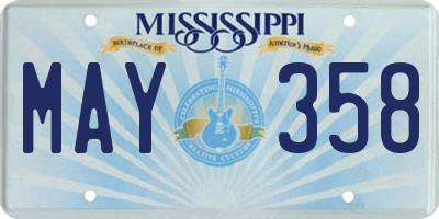 MS license plate MAY358