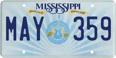 MS license plate MAY359