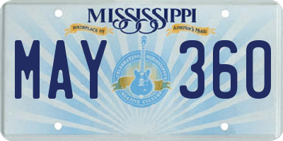 MS license plate MAY360