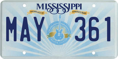 MS license plate MAY361