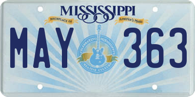 MS license plate MAY363