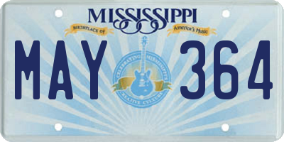 MS license plate MAY364