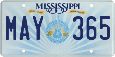 MS license plate MAY365